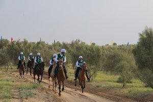 В честь Национального дня туркменского скакуна в предгорьях Копетдага финишировал конный марафон