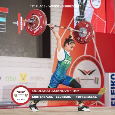 Тяжелоатлетка Огульшат Аманова завоевала золото на юношеском первенстве мира в Албании