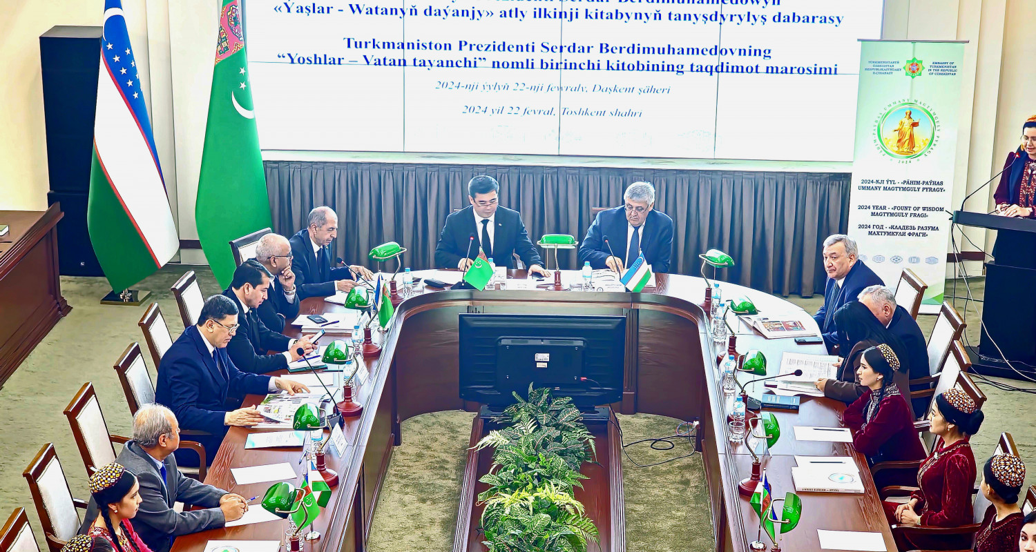 
Özbegistanda Türkmenistanyň Prezidentiniň ilkinji kitabynyň tanyşdyrylyş dabarasy geçirildi 