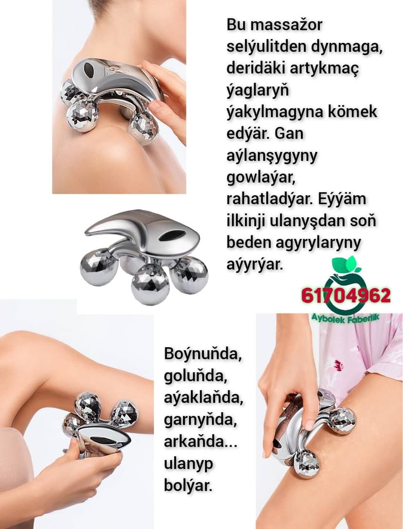 Massažor, selýulitden we artykmaç ýaglardan halas etýär. Aýbölek Faberlic Aşgabat Saglyk