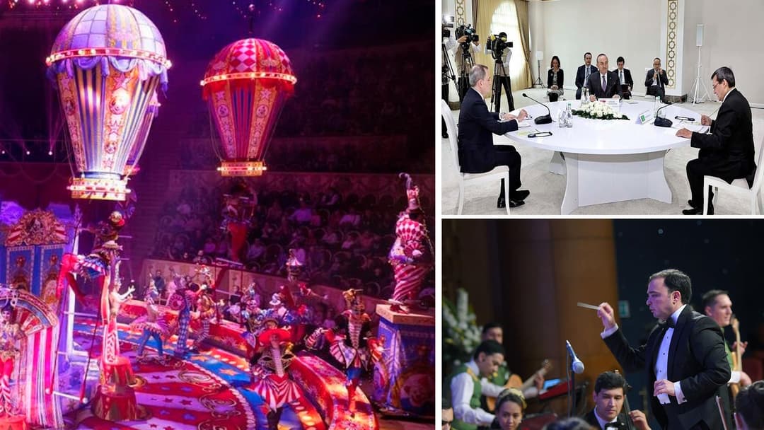 Turkmenistan is hosting a tour of the Great Moscow Circus, negotiations were held in Avaza between the heads of the Foreign Ministries of Turkmenistan, Azerbaijan and Türkiye, Rasul Klychev represents Turkmenistan in a concert of the CIS 