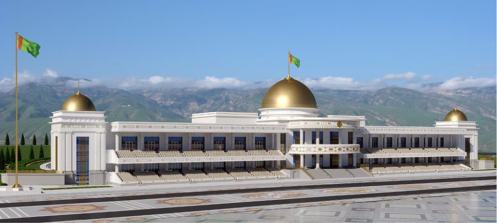 Самый большой мультимедийный экран в Центральной Азии разместили на Правительственной трибуне в Ашхабаде