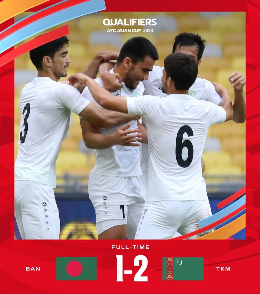 Türkmenistanyň futbol ýygyndysy Aziýanyň kubogy-2023-iň saýlama tapgyrynda Bangladeşi ýeňdi