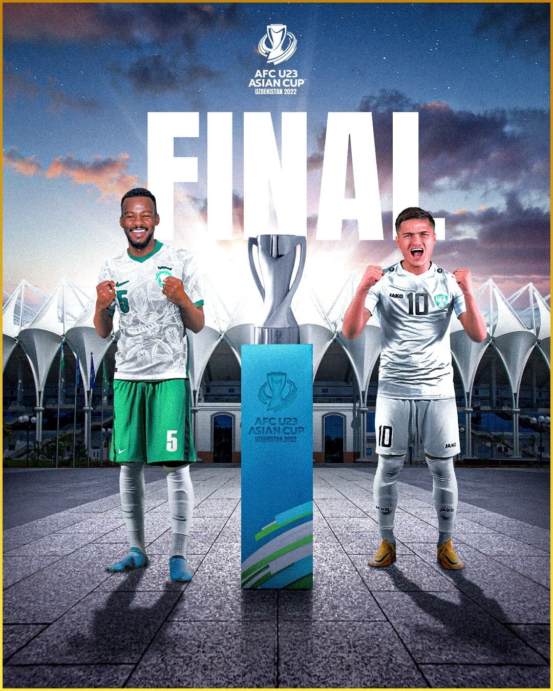 Aziýanyň Kubogy-2022 (U23) futbol ýaryşynyň finalynda Özbegistanyň we Saud Arabystanynyň milli ýygyndylary duşuşar