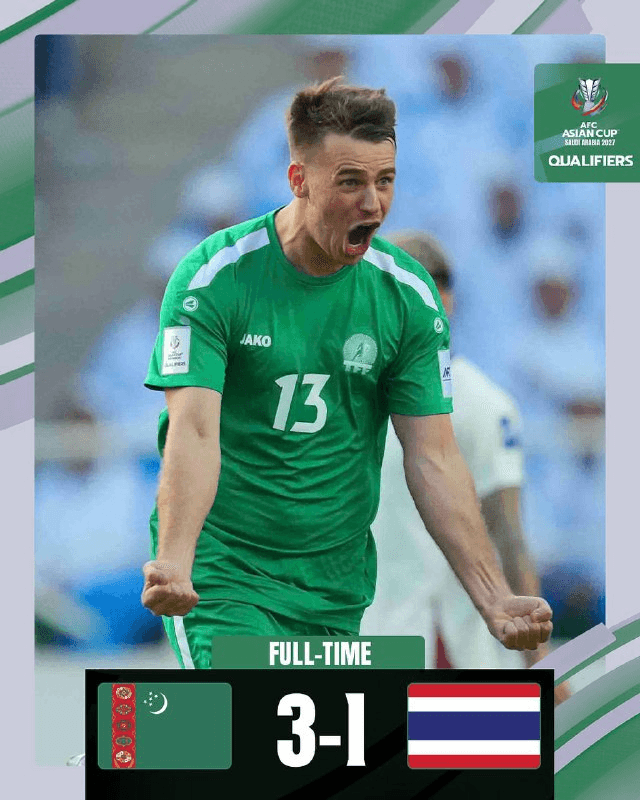 Сборная Туркменистана победила Таиланд в отборе на Кубок Азии 