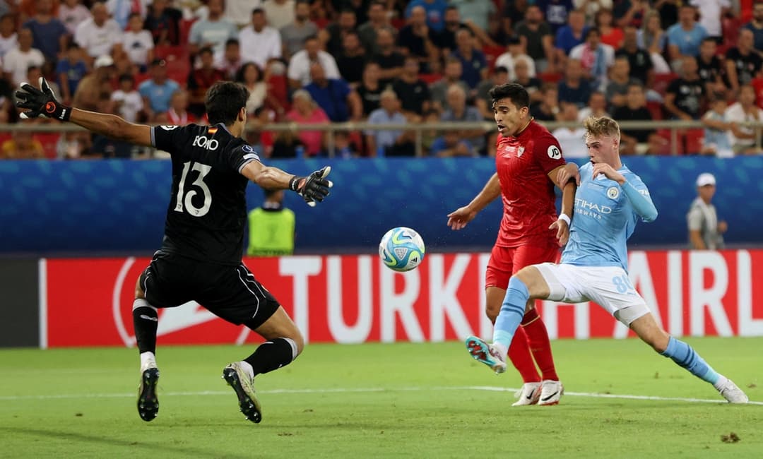 Manchester City beat Sevilla in the UEFA Super Cup