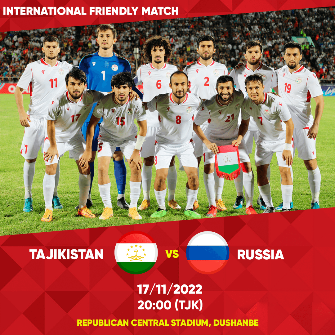 Russiýanyň we Täjigistanyň futbol ýygyndylarynyň arasynda ýoldaşlyk duşuşygy geçiriler