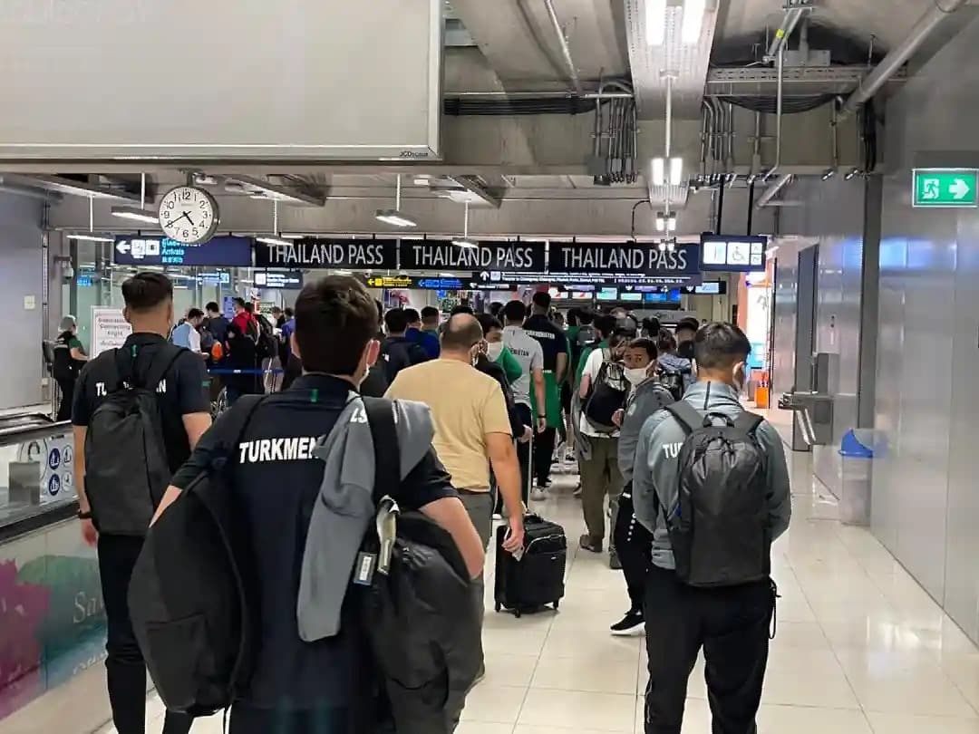 The Turkmenistan national football team arrived at the training camp in Thailand