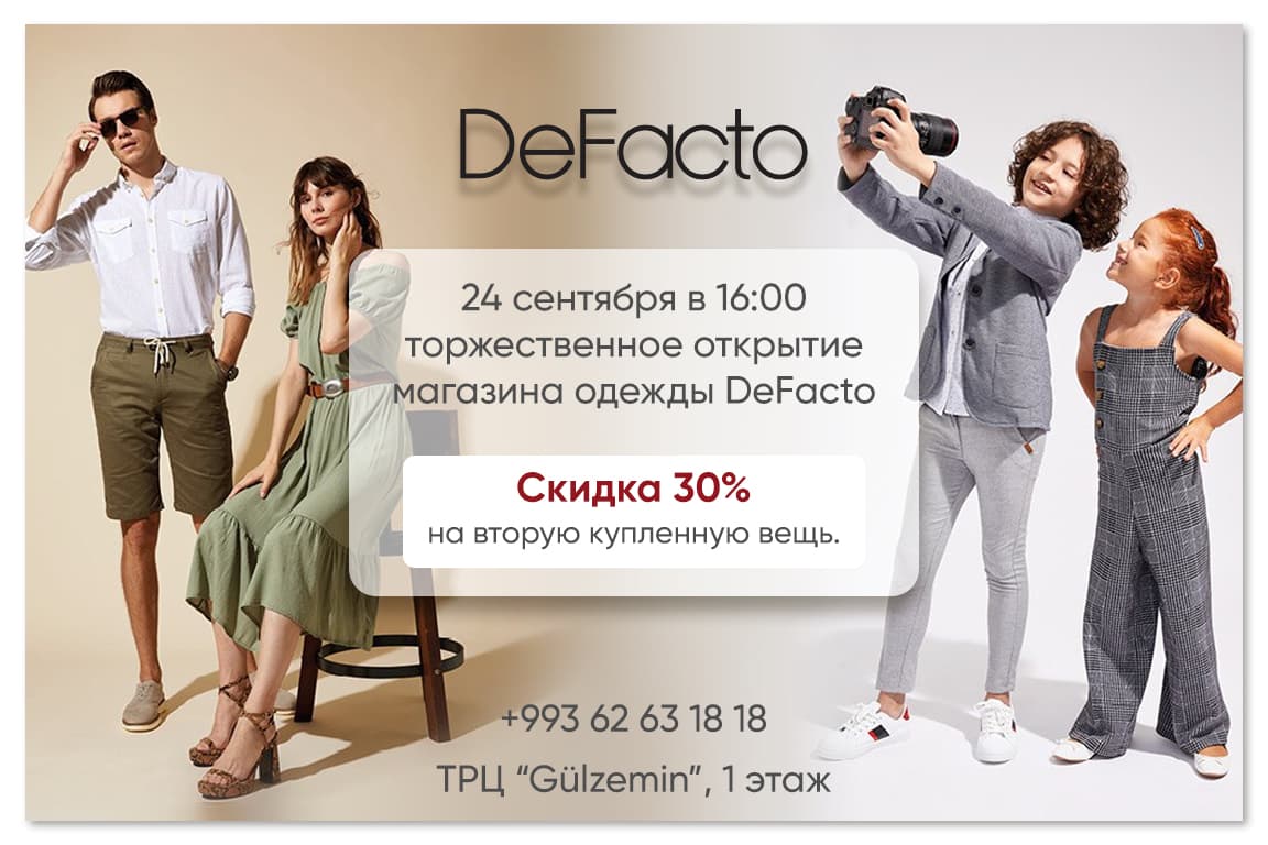 DeFacto egin-eşik dükanynyň açylyşy