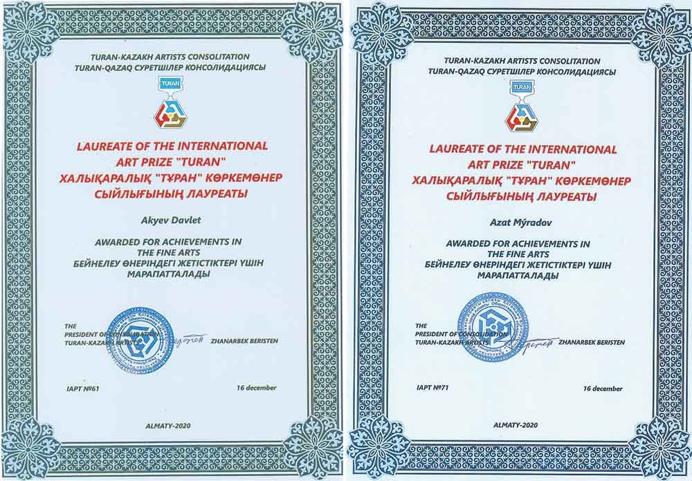 Türkmen suratkeşleri «Turan» halkara sungat baýragyna mynasyp boldular