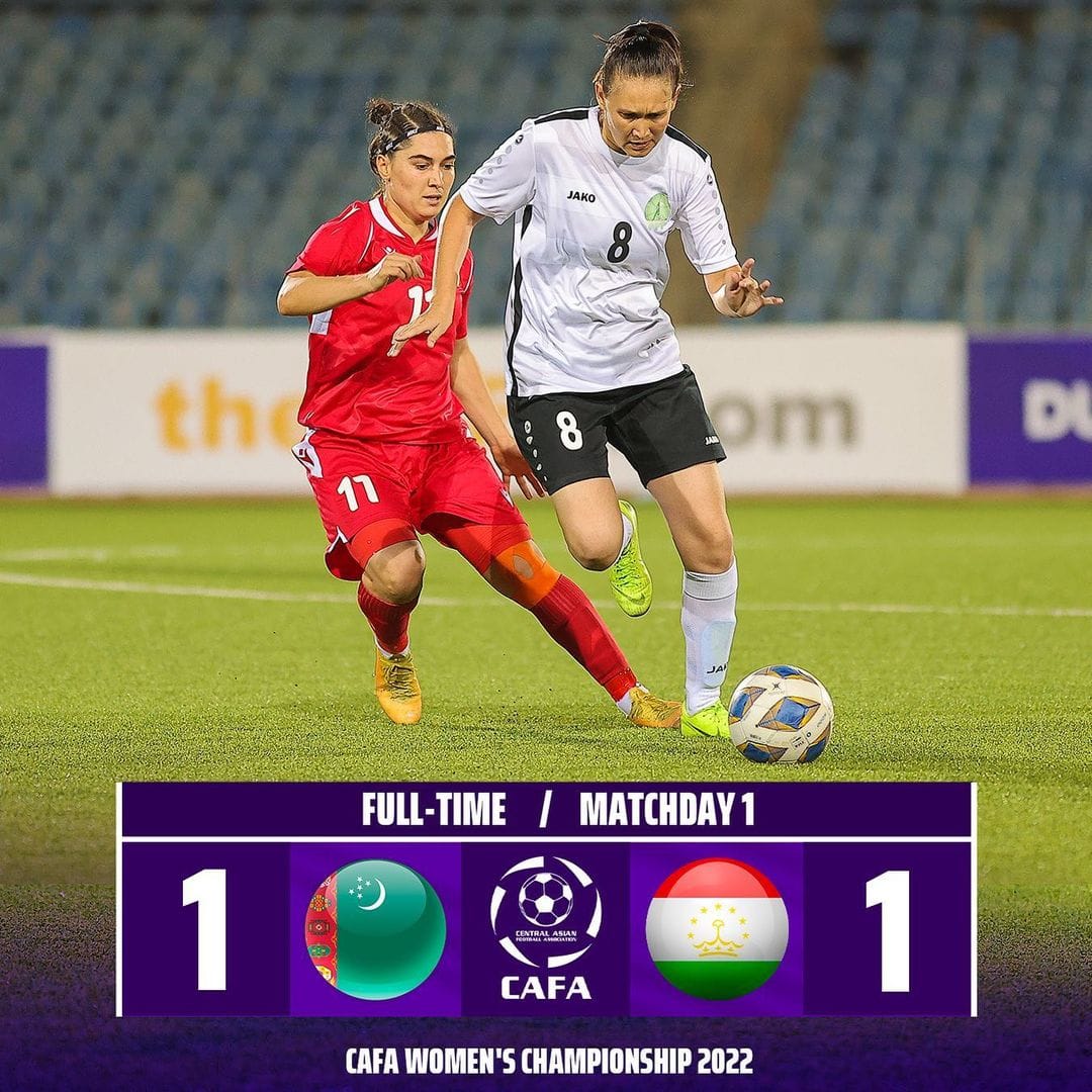 Женская сборная Туркменистана сыграла вничью с Таджикистаном на старте чемпионата CAFA-2022 в Душанбе