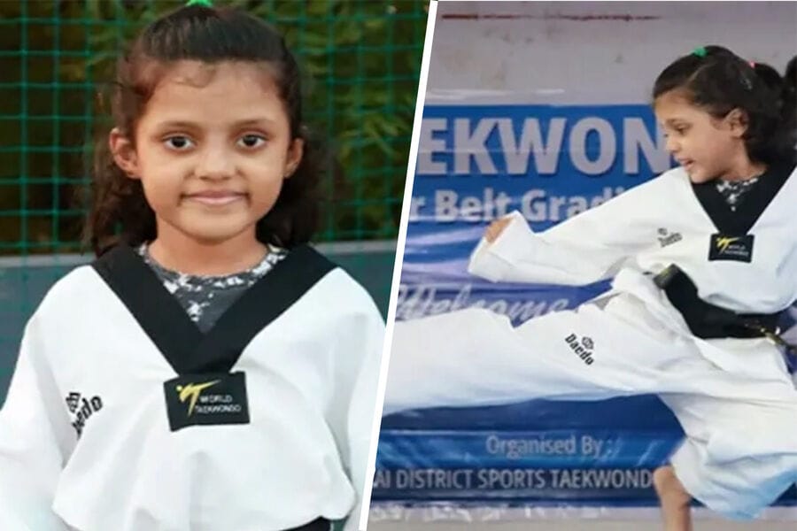 7-летняя девочка из Индии стала самым молодым инструктором по тхэквондо