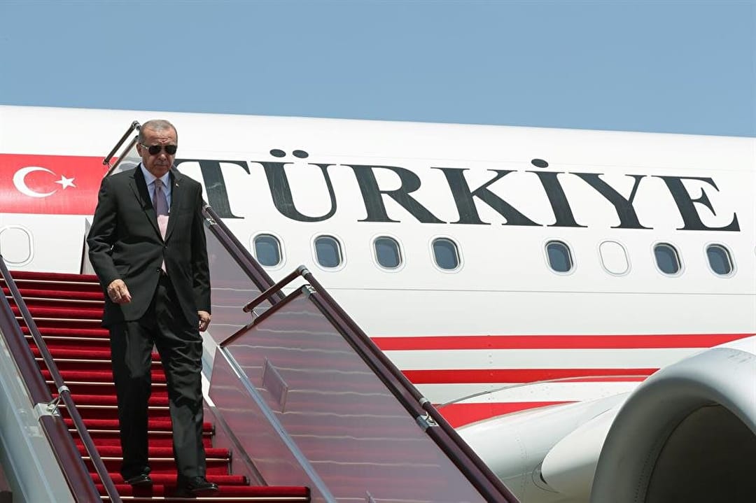 President of Turkey arrives in Turkmenistan on a state visit