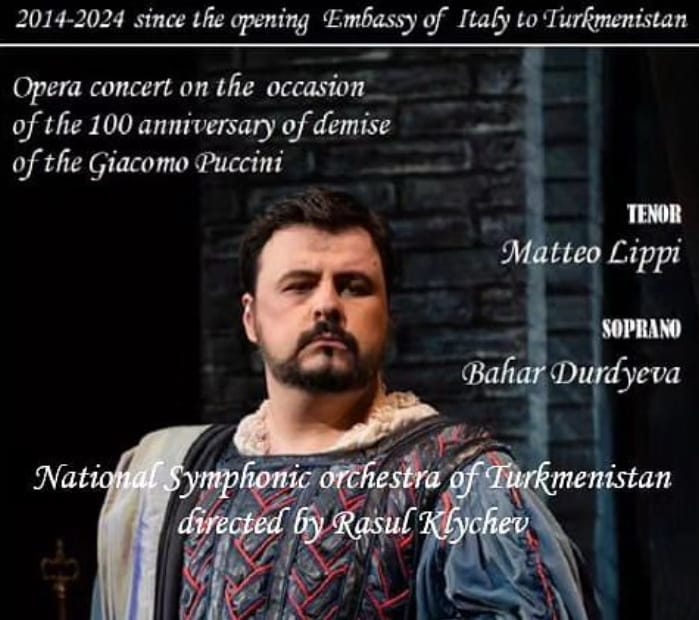 A concert dedicated to the 100th anniversary of the death of Giacomo Puccini will be held in Ashgabat