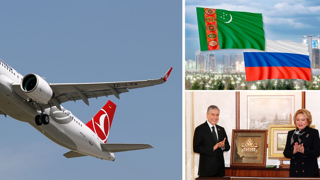 «Turkish Airlines» Türkmenistana uçuşlary resmi taýdan dikeltdi, Aşgabatda rus drama teatrynyň täze binasy gurlar, Gurbanguly Berdimuhamedow Walentina Matwiýenko türkmen şaý-sepini sowgat berdi