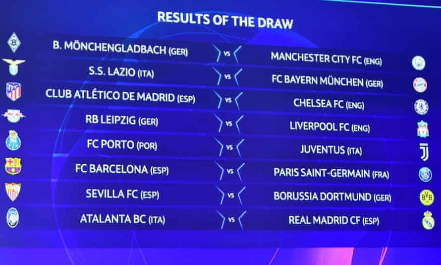 Состоялась жеребьевка 1/8 финала Лиги чемпионов УЕФА 2020/2021