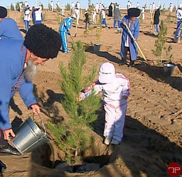 Bagy-bossanlyga büremegiň ýazky we güýzki möwsümleriniň barşynda 3 million düýp nahal oturdylar