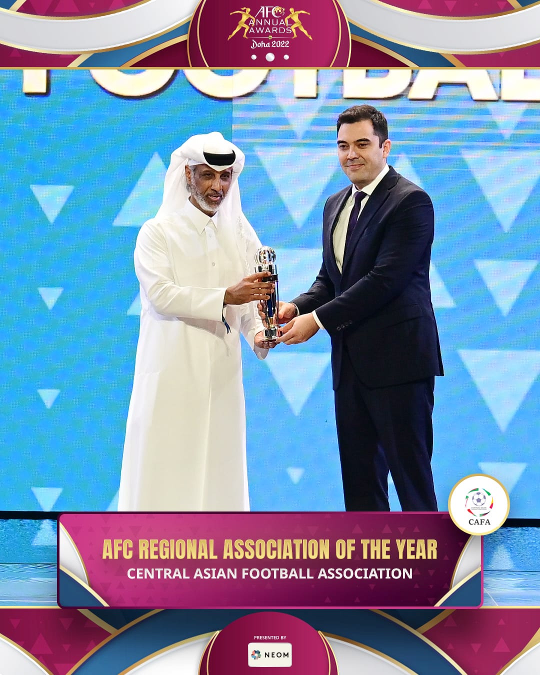 Central Asian Football Association recognized as the best in the AFC