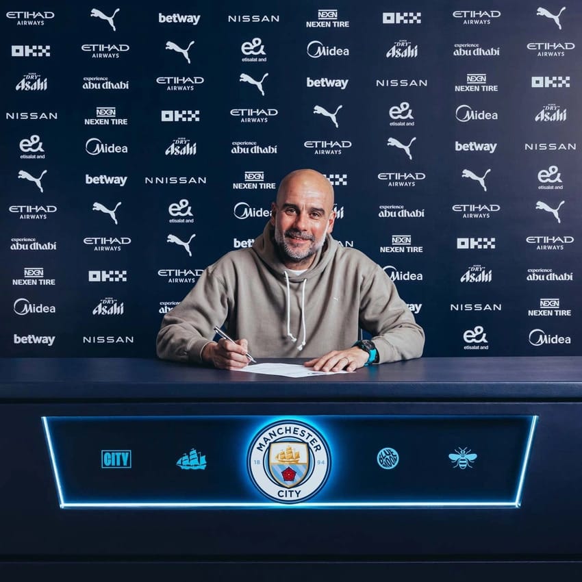 Manchester City, teknik direktör Pep Guardiola ile iki yıllık yeni sözleşme imzalandığını açıkladı