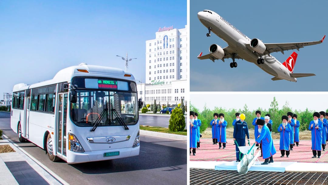 The date of the next charter flights from Turkmenistan to Türkiye has been announced, a bus route has been launched along the Ashgabat-Ahal velayat route, construction of a new mosque has begun in Anau and other news