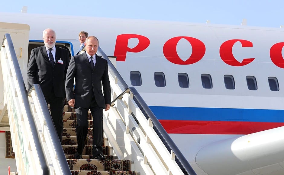 Vladimir Putin arrived in Ashgabat for the VI Caspian Summit