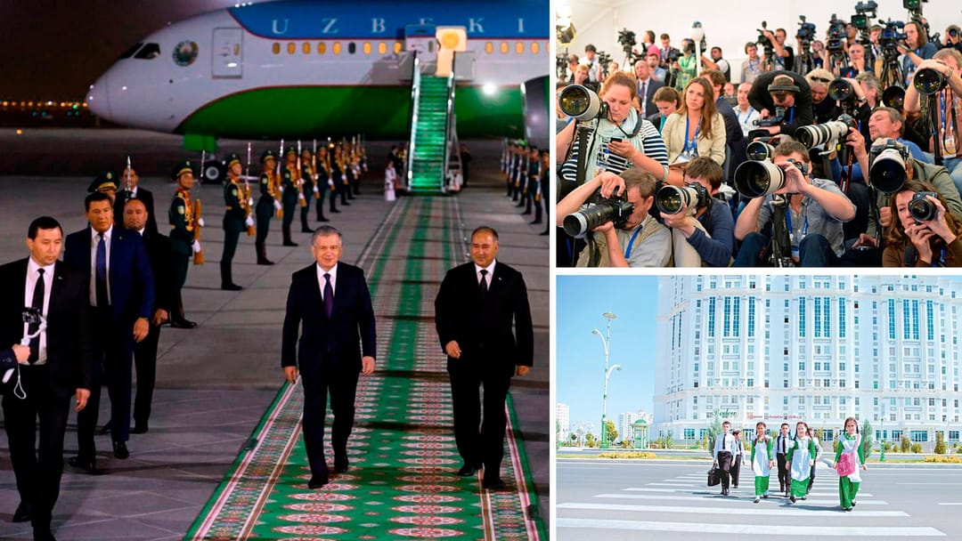 Шавкат Мирзиёев прибыл с визитом в Туркменистан, при туркменском МИД создадут Пресс-пул, объявлен конкурс на премию «Золотой век туркмен»