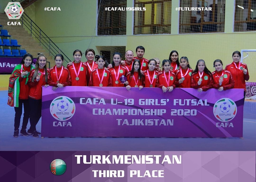 Женская сборная Туркменистана стала бронзовым призёром чемпионата CAFA-2020 (U-19) по футзалу