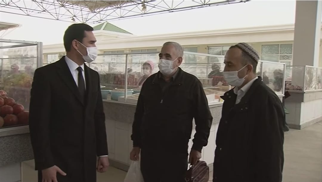 Serdar Berdimuhamedov checked prices in Lebap velayat markets