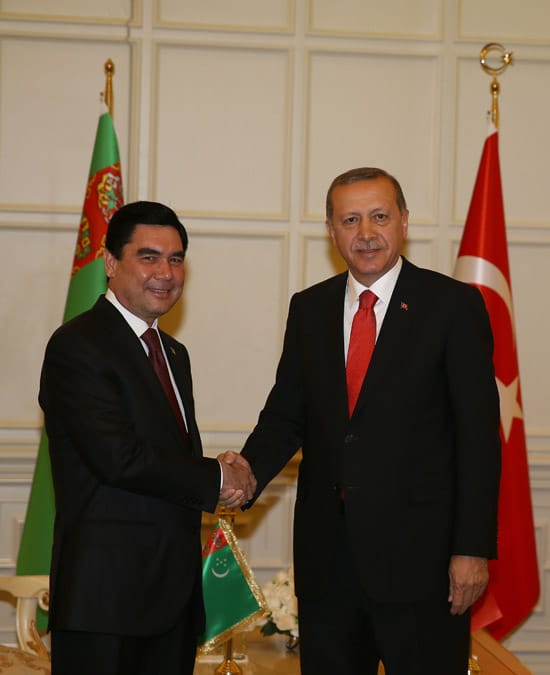 Recep Tayyip Erdogan congratulated the Turkmen leader on his 63rd birthday