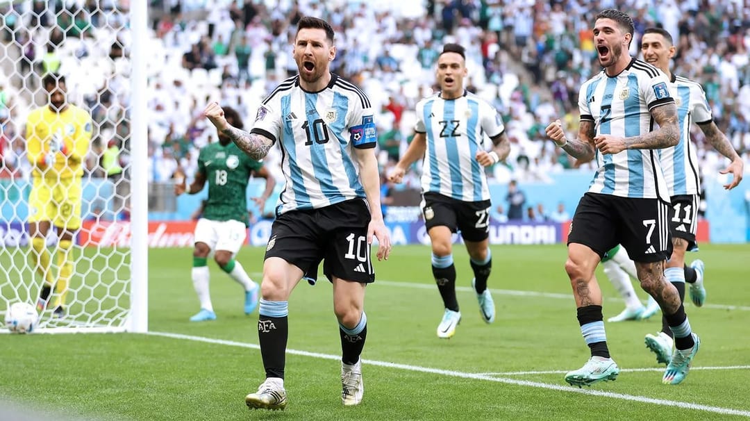 Messi scores Argentina's first goal at the 2022 World Cup