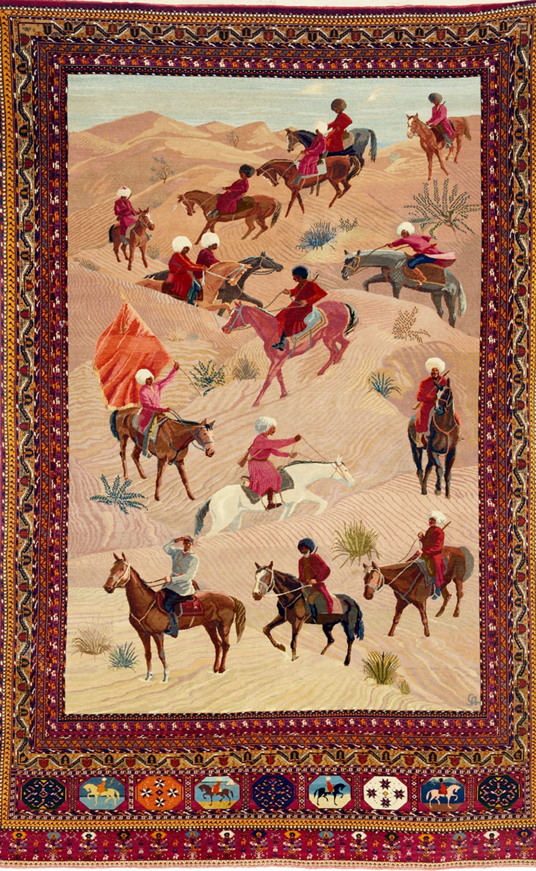 Знаменитый туркменский ковёр «Конный пробег» представлен на выставке в Москве