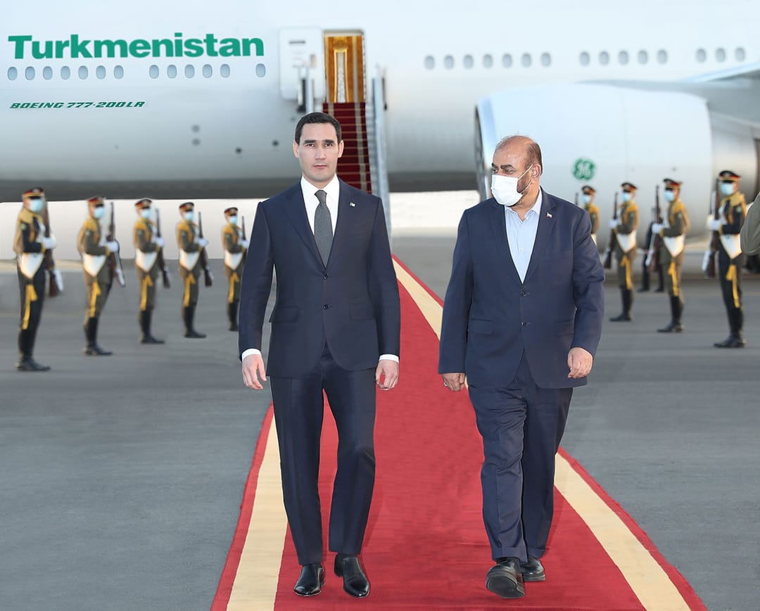 The President of Turkmenistan has arrived on an official visit to Iran