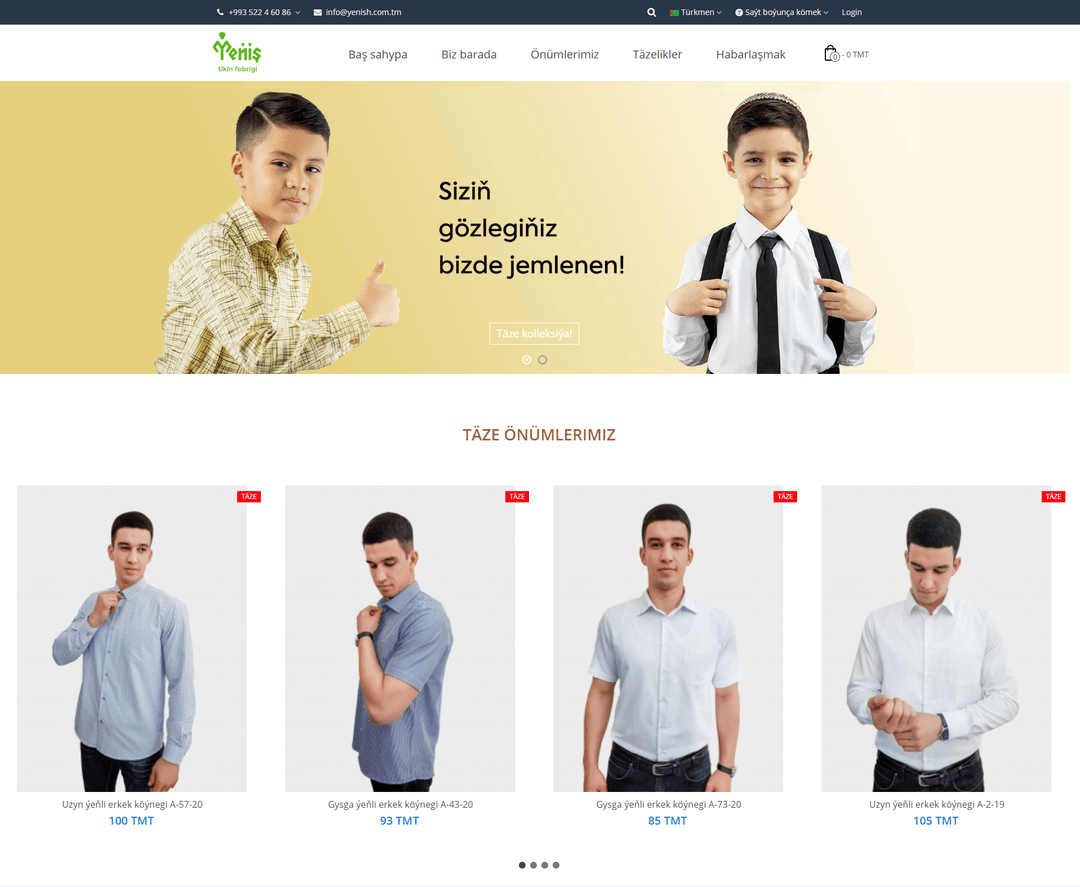 Швейная фабрика «Ýeňiş» начала онлайн-продажи мужских сорочек в Туркменистане