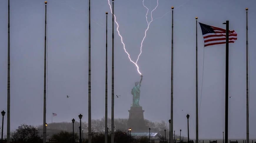 Amerikadaky Azatlyk diňine ýyldyrym düşdi