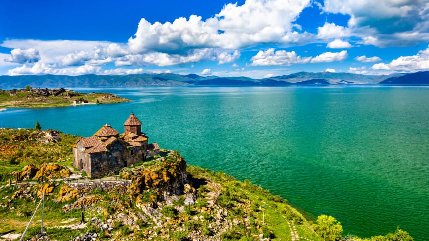 Lake Sevan in Armenia turns bright green