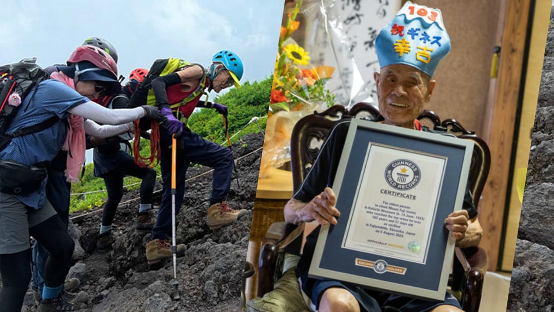 102 ýaşly ýaponiýaly Fudzi dagyna münen iň uzak ýaşly adam boldy