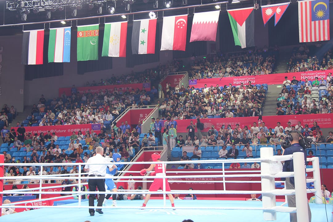 Türkmenistanly boksçy Aziýa oýunlaryna ýeňiş bilen girişdi