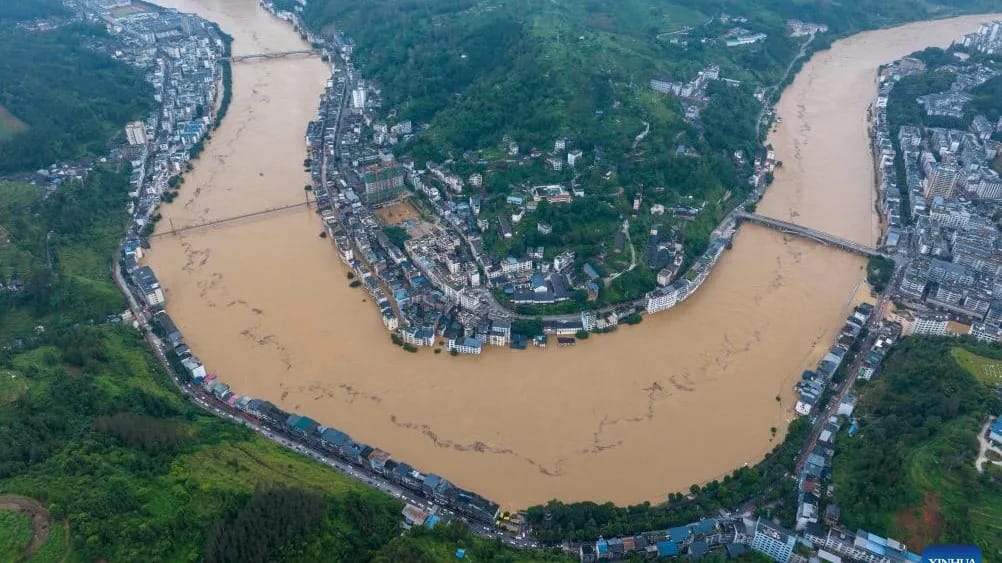 Hytaýyň Guýçžou ülkesi suwuň astyna gitdi