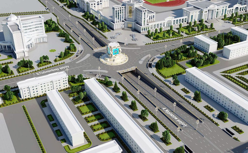 В центре Ашхабада началось строительство двухуровневой транспортной развязки