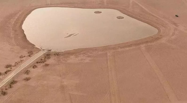 Stingray-shaped lake found in Dubai desert