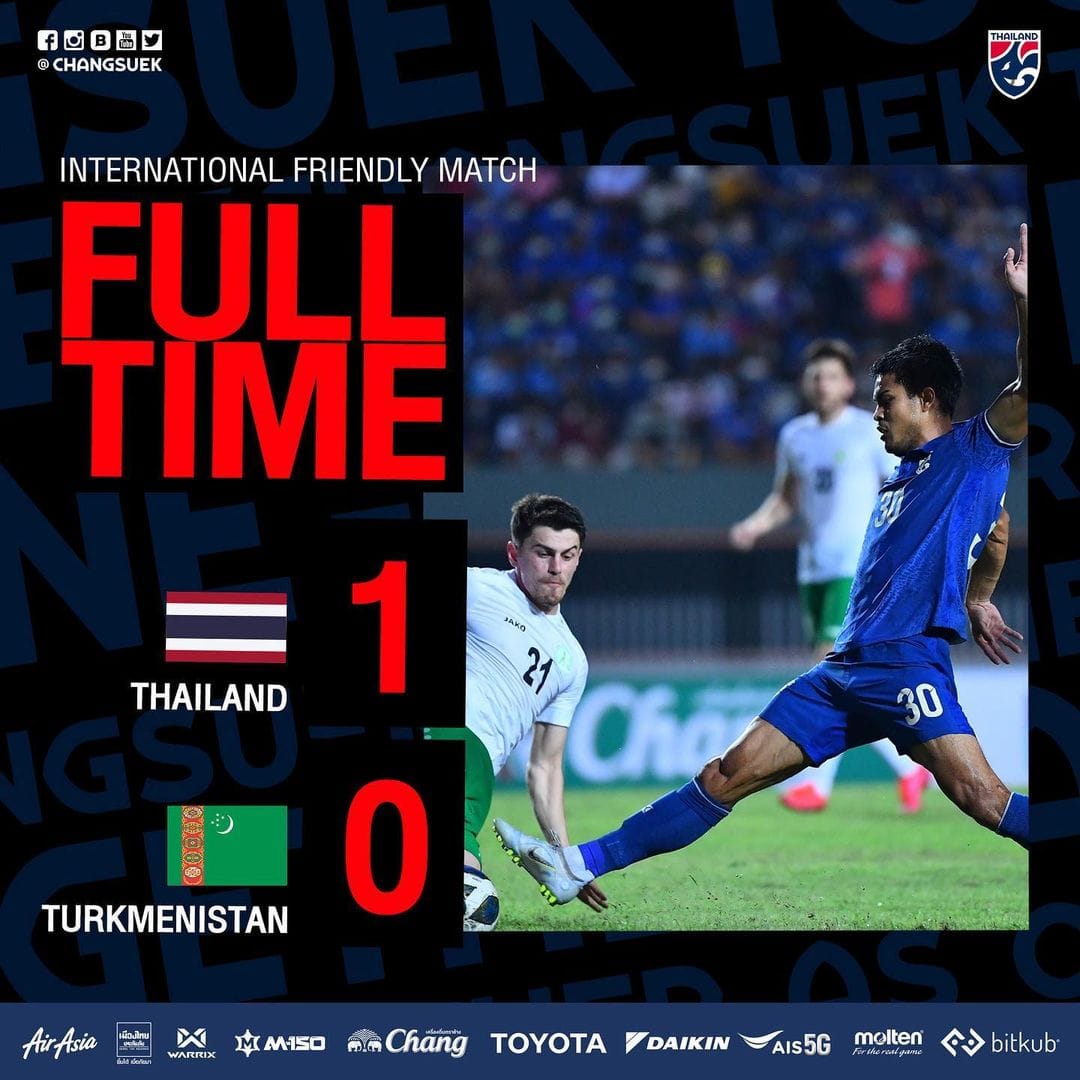 Сборная Туркменистана по футболу уступила Таиланду в товарищеском матче