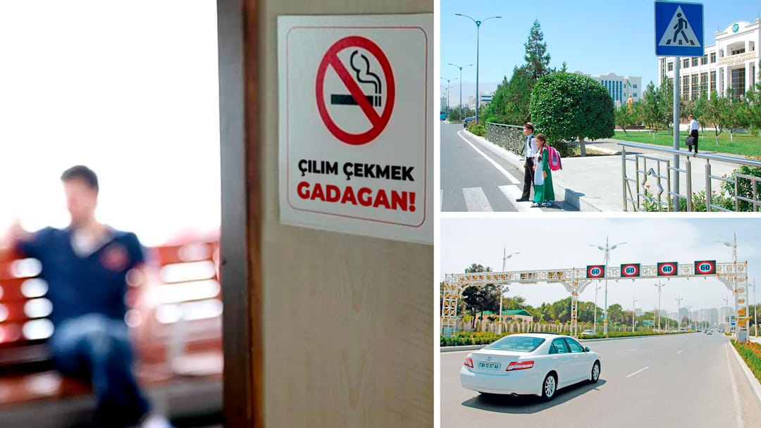 11-nji maýdan başlap Türkmenistanda jemgyýetçilik ýerlerinde çilim çekmegiň jerimesi artdyryldy, ýol hereketiniň düzgünlerini bozýan sürüjilere we pyýadalara jerime tölegleriniň möçberi ýokarlandyryldy, «Garaşsyzlygyň 15 ýyllygy» söwda merkezi gaýtadan 