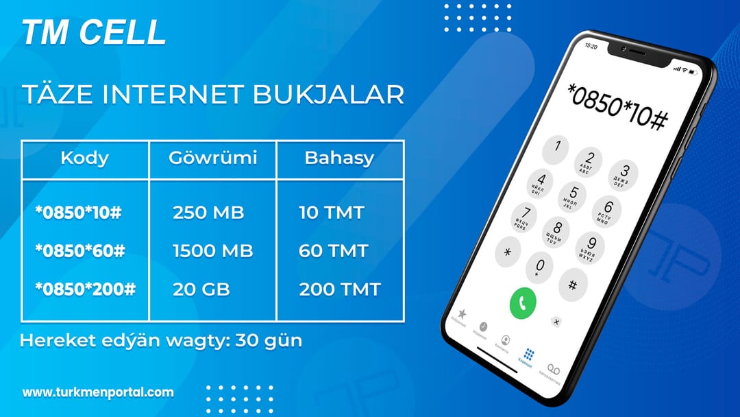 Оператор сотовой связи «Алтын асыр» запустил новые интернет-пакеты