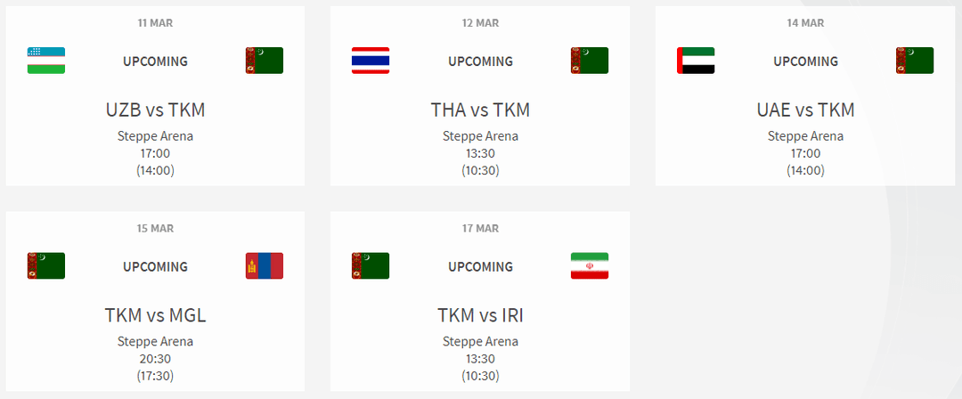 Стали известны даты и время начала матчей юниорской сборной Туркменистана по хоккею на чемпионате Азии и Океании