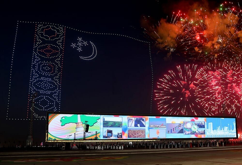 A drone show will be shown at the opening ceremony of the city of Arkadag