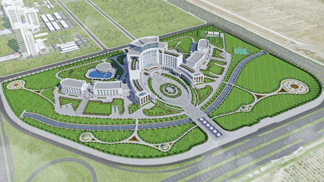 В Ашхабаде продолжается строительство фешенебельного отеля «Аркадаг»