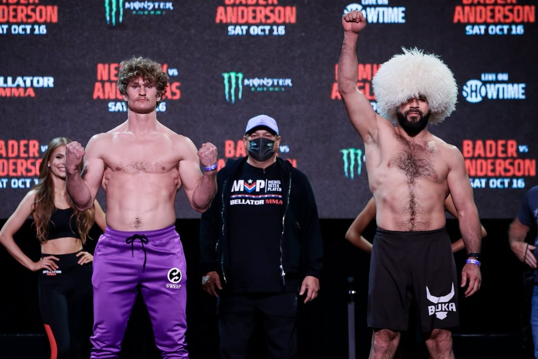 Ягшимурадов и Альбректссон провели дуэль взглядов перед боем на турнире Bellator 268