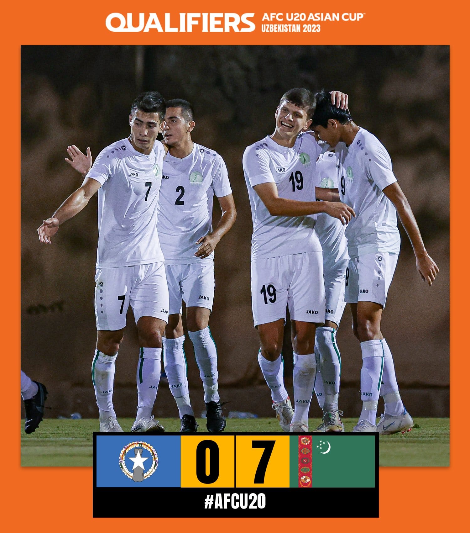 Türkmenistanyň ýaşlar ýygyndysy Demirgazyk Marian adalaryny jogapsyz 7 pökgi bilen ýeňdi