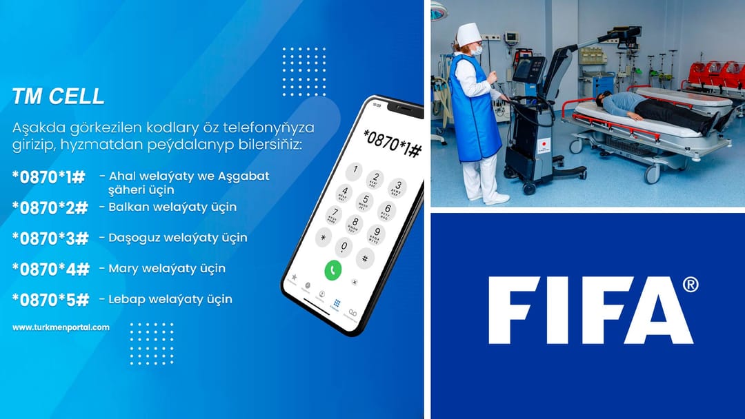 Туркменский оператор связи ввел услугу «Ораза», Туркменистан получил аппараты ИВЛ, УЗИ и системы для бронхоскопии, ФФТ примет участие в конгрессе ФИФА и другие новости