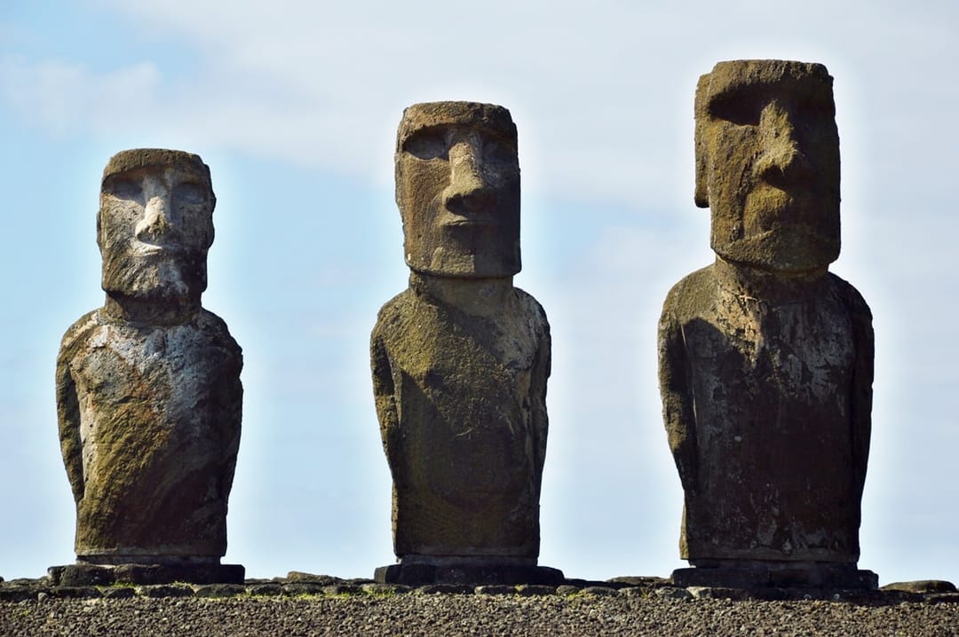 Famous moai stone statues damaged by fire